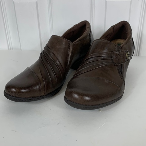 Earth Origins Madison brown leather upper heeled bootie 7.5”. 2” heel - Picture 1 of 8